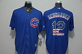 Chicago Cubs #12 Kyle Schwarber Blue USA Flag Fashion Stitched MLB Jersey,baseball caps,new era cap wholesale,wholesale hats